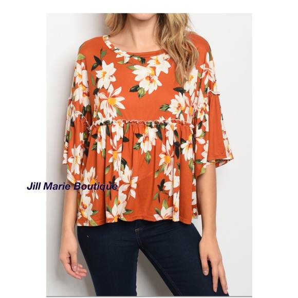 Floral baby doll style ruffle top small NWT - Picture 2 of 3